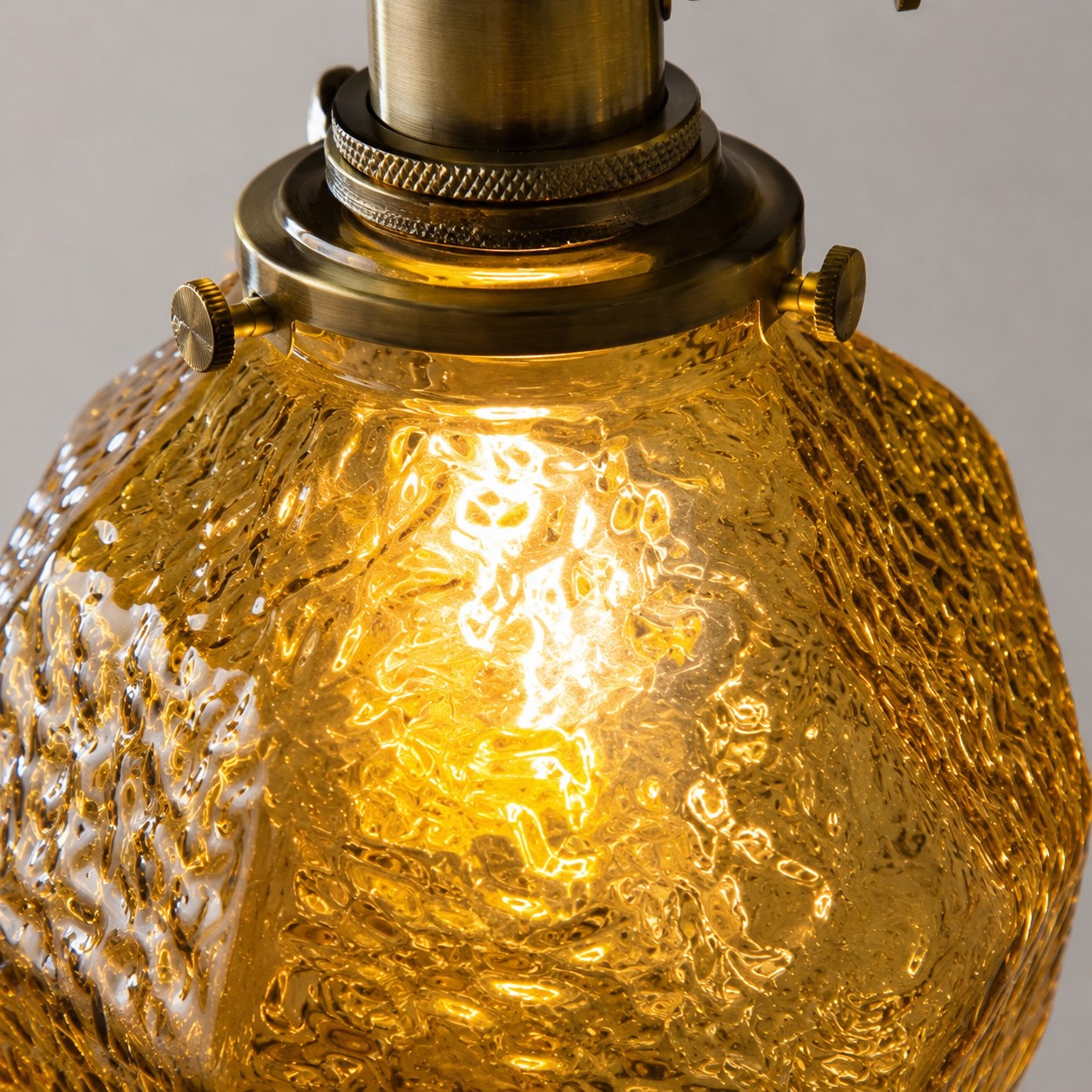 Vintage faceted glass pendant light