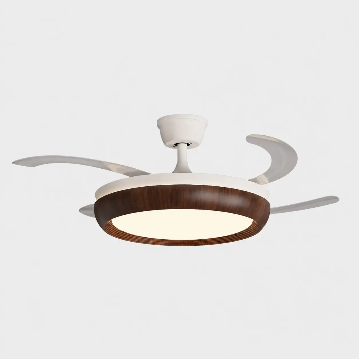 Walnut-tone ceiling fan light, Style A