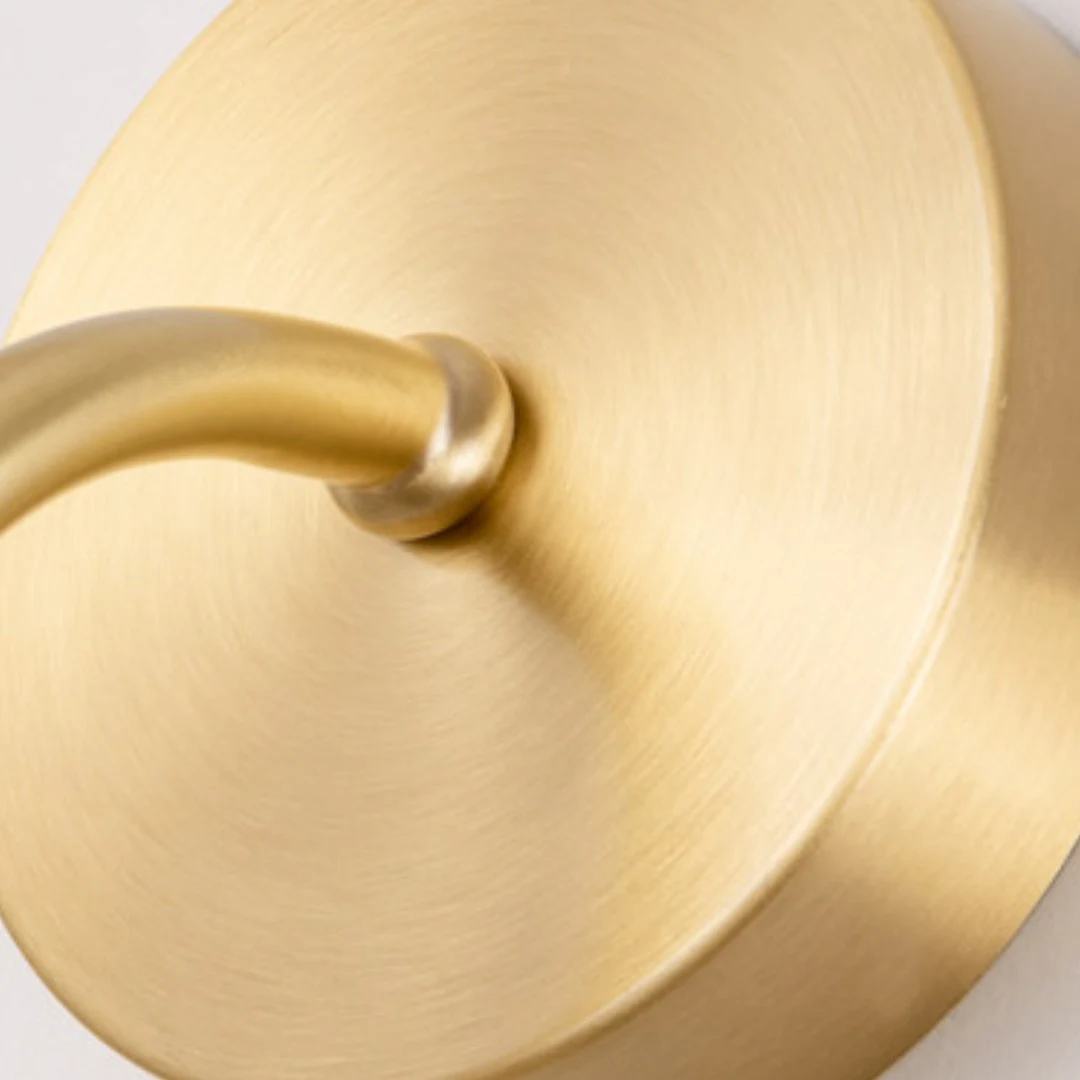 Close-up of the brushed antique brass finish