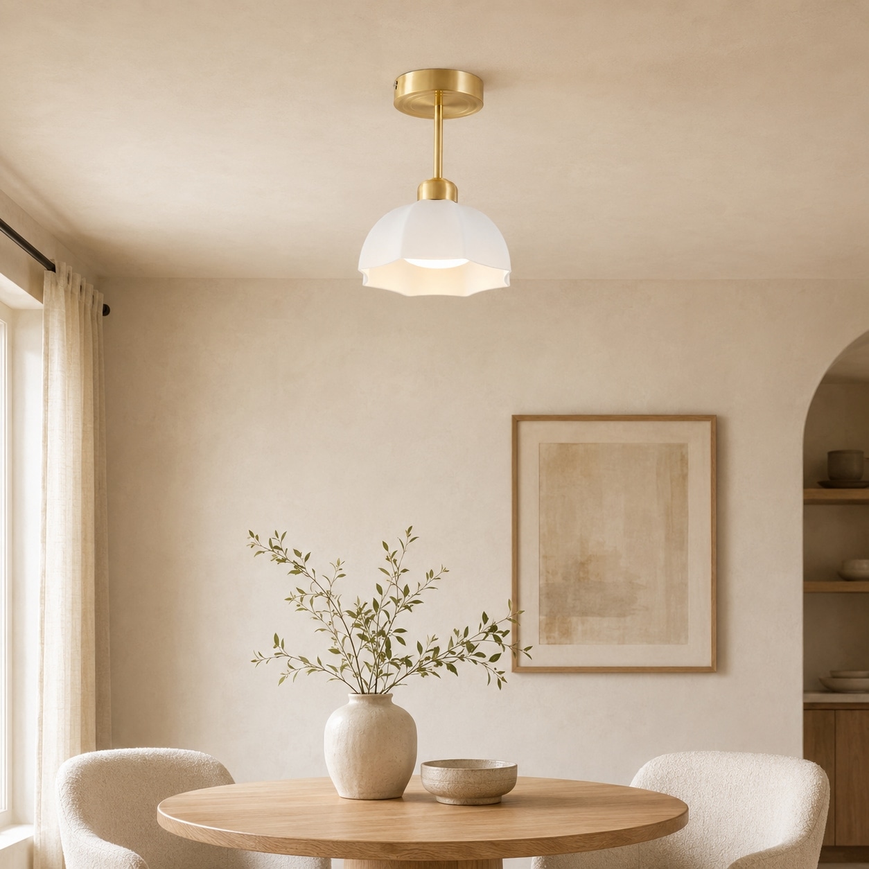 Scene: ceiling lamp above dining table